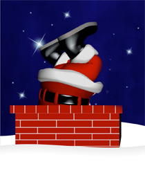 Santa going down the chimney